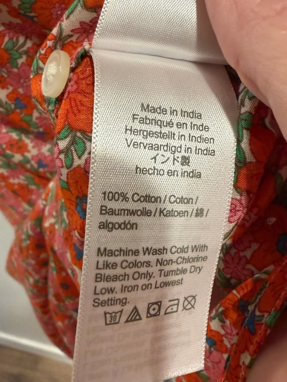J.Crew Cotton voile tunic cover-up with side ties brilliant blooms size Medium